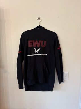 adidas Black EWU Women's Basketball Hoodie with Maroon Accents
